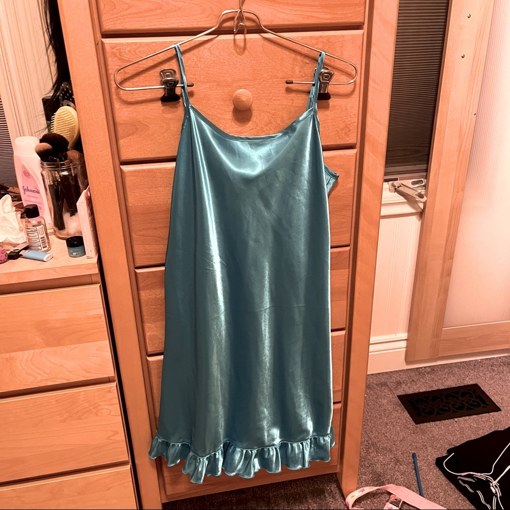 blue slip nightgown